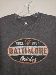 Baltimore Orioles Retro Throwback Medium Mens Gray Graphic Logo Tshirt MLB - Picture 1 of 10