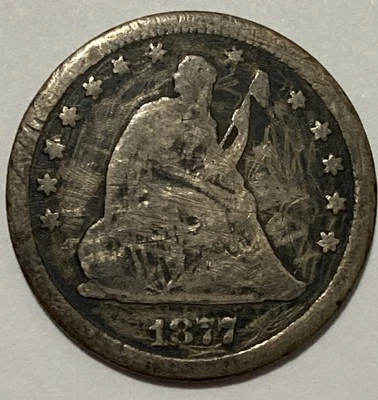 1877 CC - Seated Liberty Silver Quarter - Exact Coin Imaged #SL190 - Image 1 of 2
