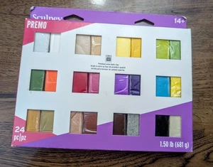 Lot Of 24 Sculpey Premo 1oz Polymer Clay Blocks In Various Colors - Picture 1 of 3