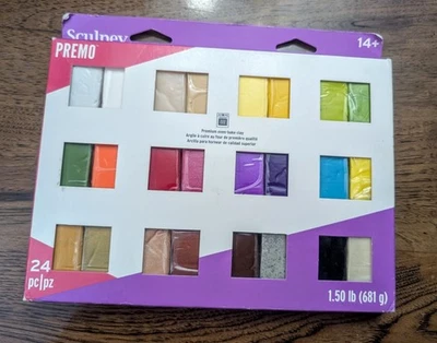Lot Of 24 Sculpey Premo 1oz Polymer Clay Blocks In Various Colors - Image 1 of 3