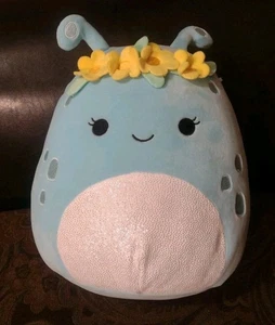 Squishmallows Natnat 11” Blue Alien Plush with Yellow Flower Crown Jazwares - Picture 1 of 5