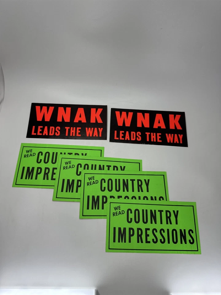 Lote 6 calcomanías adhesivas de colección WNAK Nanticoke estación de radio negro verde recuerdos Foto 1 de 4