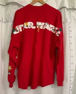 Disney Star Wars Spirit Jersey Unisex L Red Chewbacca Christmas Gingerbread NWT - Picture 1 of 4