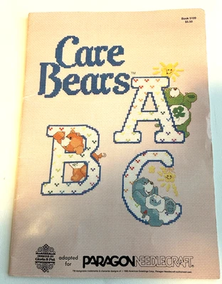Libro de agujas vintage 1985 Care Bears ABC Paragon patrones de punto de cruz Foto 1 de 4