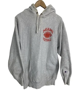 VTG 80’s 90’s Miami Hurricanes Football Champion Reverse Weave Hoodie Sz 2XL USA - Picture 1 of 6