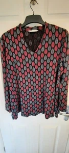 Seasalt Cornwall Womens leaf print jersey Janey Top Size 16 vgc - Picture 1 of 7