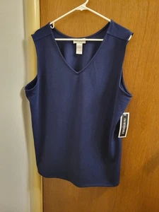 Draper's And Damon's Womens Plus Size 2x Blue Texured Tank Top New Nwt - Picture 1 of 17