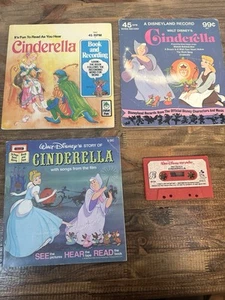 Vintage Walt Disney's Story of Cinderella with Songs from the film Records & Tap - Picture 1 of 3