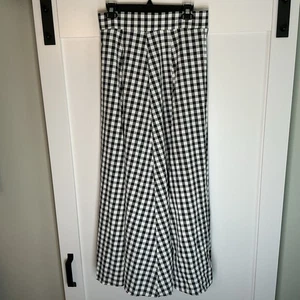 Markenlos Gingham Maxirock schwarz & weiß Damengröße Large Academia Cottage - Bild 1 von 6