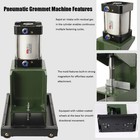 Pneumatic Grommet Press Eyelet Grommet Machine Eyelet Punch Tool Kit with 4 Dies
