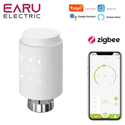 ZigBee Tuya Smart Radiator Actuator TRV Programmable Thermostatic Radiator Valve - Image 1 of 4