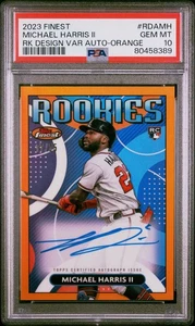 2023 Finest Michael Harris II Auto RC Orange Refractor /25 PSA 10 - Picture 1 of 3