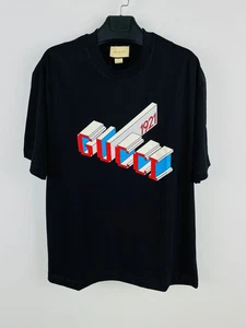 T-shirt Gucci in cotone nero con stampa logo taglia:XL - Foto 1 di 4