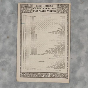 1887 G. Schirmer Octavo Chor Die Eule und die Muschi Katze Noten - Bild 1 von 2