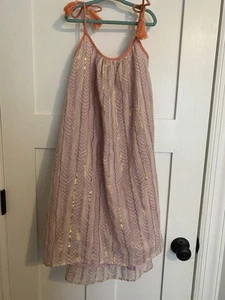 Bowie X James Girls 4T 5T Pink Maxi Dress Boho Beach Gauzy Shimmer Dress - Picture 1 of 8