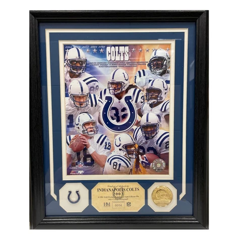 Indianapolis Colts 2003 Team Collage Plaque w/ Pin and Coin Cover