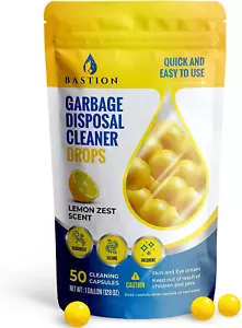 Garbage Disposal Cleaner and Deodorizer Drops- [[50-Count]] Lemon Zest Scented K - Picture 1 of 12