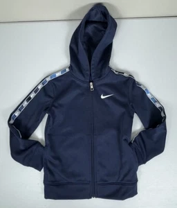 Nike Dri-Fit Kids Boys Cozy Soft Fleece Navy Hooded Zip-Up Jacket M/6 - Picture 1 of 5