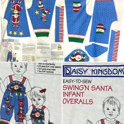 Vintage Daisy Kingdom Easy Sew Swing'n Santa Infant Overalls Fabric Pattern DIY - Image 1 of 4