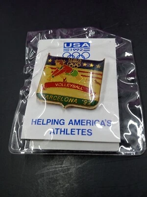 New 1992 Olympics Barcelona Albertville Helping America's Athletes USA Lapel Pin - Image 1 of 3