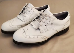 Womens FootJoy Softjoys Terrains Golf Shoes Wing Tip Crown Spike White Size 9M - Picture 1 of 10