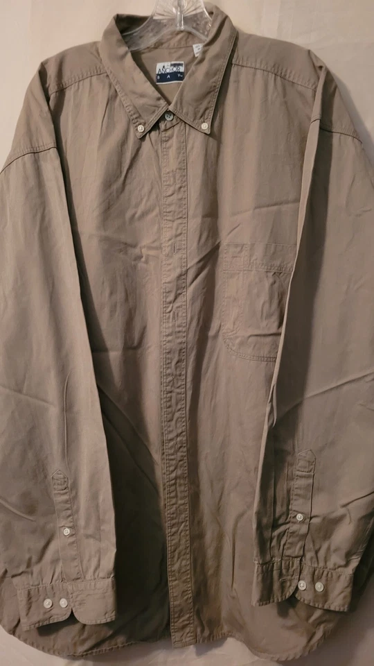 ANCHOR BAY 2X MANGA LARGA CAQUI MARRÓN BRONCEADO abotonado LIGERAMENTE USADO A+ Foto 1 de 4