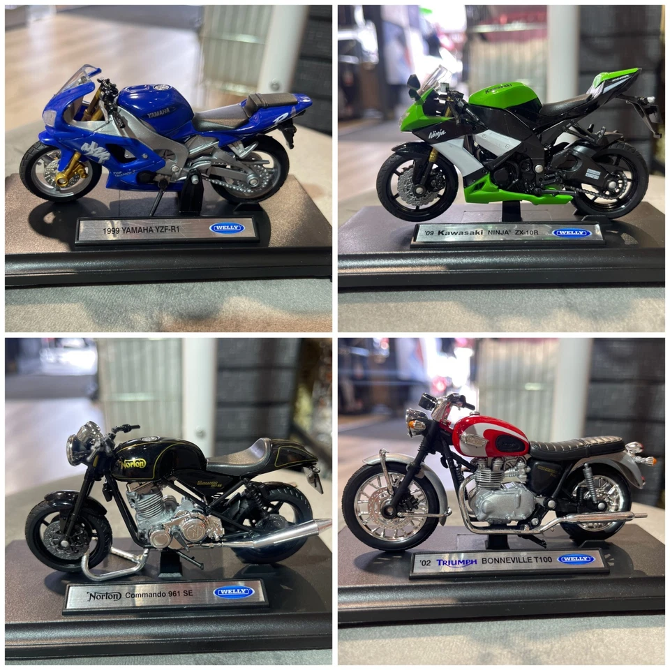 Welly 1:18 Scale Motorcycle Motorbike Die Cast Model Triumph Yamaha Norton Kawas - Image 1 of 4