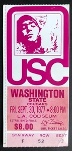 1977 NCAA Football Washington State Cougars vs USC Trojans Ticket Stub 9/30/77 - Picture 1 of 1