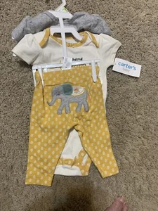 Carters Baby Girls Pc Elephant Little Character Outfit 3 Month NWT - Picture 1 of 3