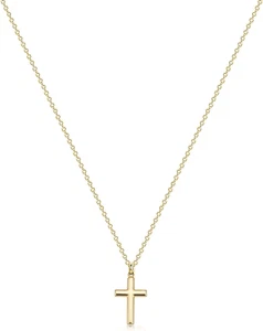 Cross Necklace Faith Pendant 14K Plated Dainty Chain Minimalist Simple Tiny God - Picture 1 of 12