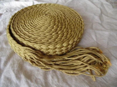 1 METRE DE GALON DORE ANCIEN TRESSE  X 5CM / COTON  - Photo 1/3