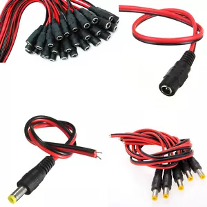 Set 5,5 x 2,1 mm Buchse Stecker DC Power Jack Stecker Adapter Stecker Kabel CCTV Kamera - Bild 1 von 9