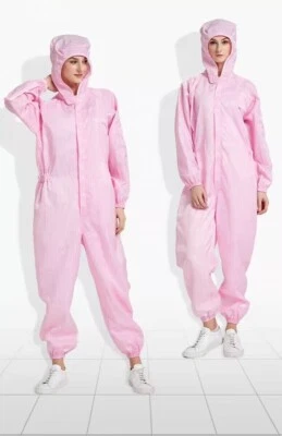 Unisex ESD Anti-static Coveralls Clothes Hood Lab Jacket Coat Unisex S-7XL - Image 1 of 4