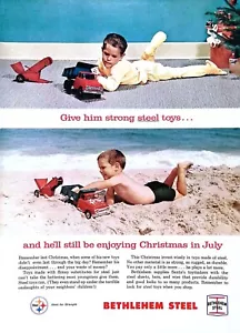 Steel Toys 1963 Print Ad Steel Toy Truck Bethlehem Steel Built to Last 8"X11" - Bild 1 von 3