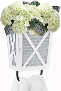Autumn Alley Farmhouse Decor Rustic Hand Towel Holder With Wooden Storage - Picture 1 of 9