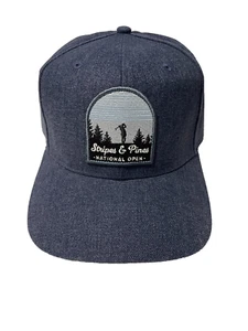 adidas Golf Hat Mens Adjustable Snapback Stripes and Pines Waterproof Navy Blue - Picture 1 of 6
