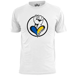 Mens   Heart Fist Ukraine T Shirt Anti War World Peace  - Picture 1 of 2