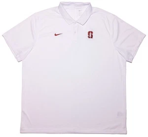 NIKE Stanford Cardinal NCAA Short Sleeve Performance Polo Shirt White XXL 2XL - Picture 1 of 9