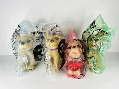 Taco Bell Chihuahua Plush Stuffed Dog Squeeze Toys Lot Of 4 Only One Talks 2000 - Image 1 of 4