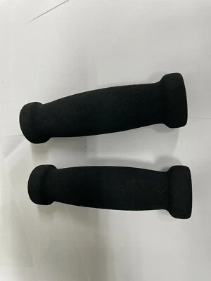 Kawasaki black foam rubber open end THIN comfort street bike Grips 7/8"  - Image 1 of 3