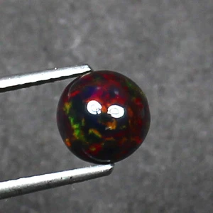 Round Shape Black Dyed Opal Cabochon Multi Fire Gemstone 6x6 MM Calibrated Opal - Picture 1 of 4