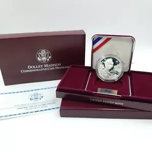 1999 Dolley Madison Memorial Silver Dollar Commemorative Coin Proof With COA - Picture 1 of 9