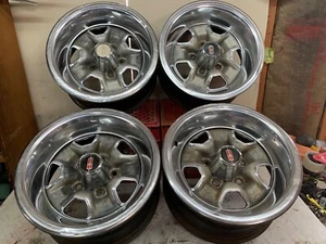 74 OLDSMOBILE RARE BOLT ON CAP 15x7 CUTLASS 442 RALLY WHEELS OLDS DATE MATCH SET - Picture 1 of 24