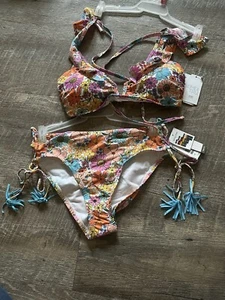 Time And Tru Women's Mid Rise Bathing Swim Suit Size 1X 16W-18W NWT Top & Bottom - Picture 1 of 2