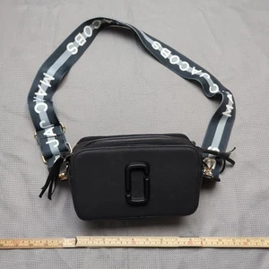 Borsa Marc Jacobs The Snapshot DTM in pelle nera grigia tracolla tracolla rimovibile - Foto 1 di 16