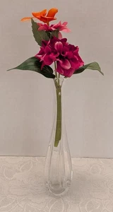 Orrefors Clear Hand-Blown Glass Bud Vase Etched Signature 9" Home Wedding Decor - Picture 1 of 9