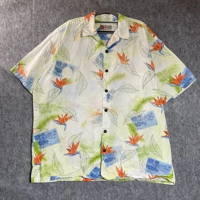 Hilo Hattie Shirt Men 2XL Aloha Hawaiian Button Front Tropical Bird of Paradise* - Image 1 of 4