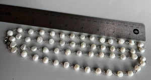 Silpada Natural Pearl 925 Sterling Silver Chain Necklace XXLONG 34inches - Picture 1 of 17