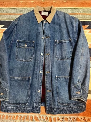 Polo Ralph Lauren Denim Coverall Wool Check L Used JAPAN - Image 1 of 4