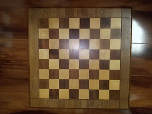 Vintage Drueke Model 62 Walnut and Birch 18" Chess Board, Made in USA - Picture 1 of 15